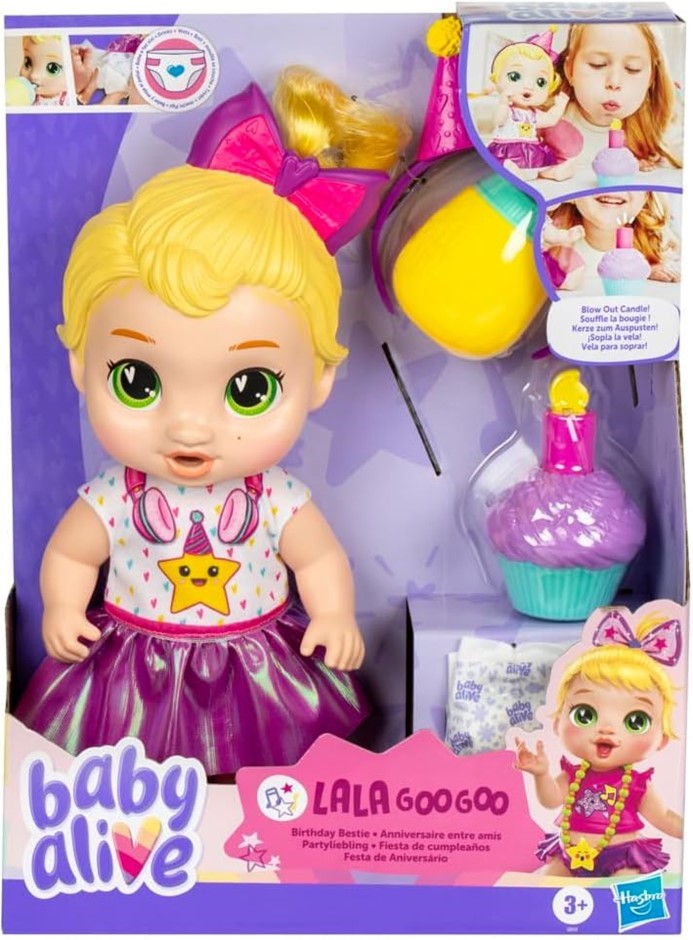 2 X BABY ALIVE  Birthday Bestie LaLa GooGoo Blonde Hair Baby Doll Set