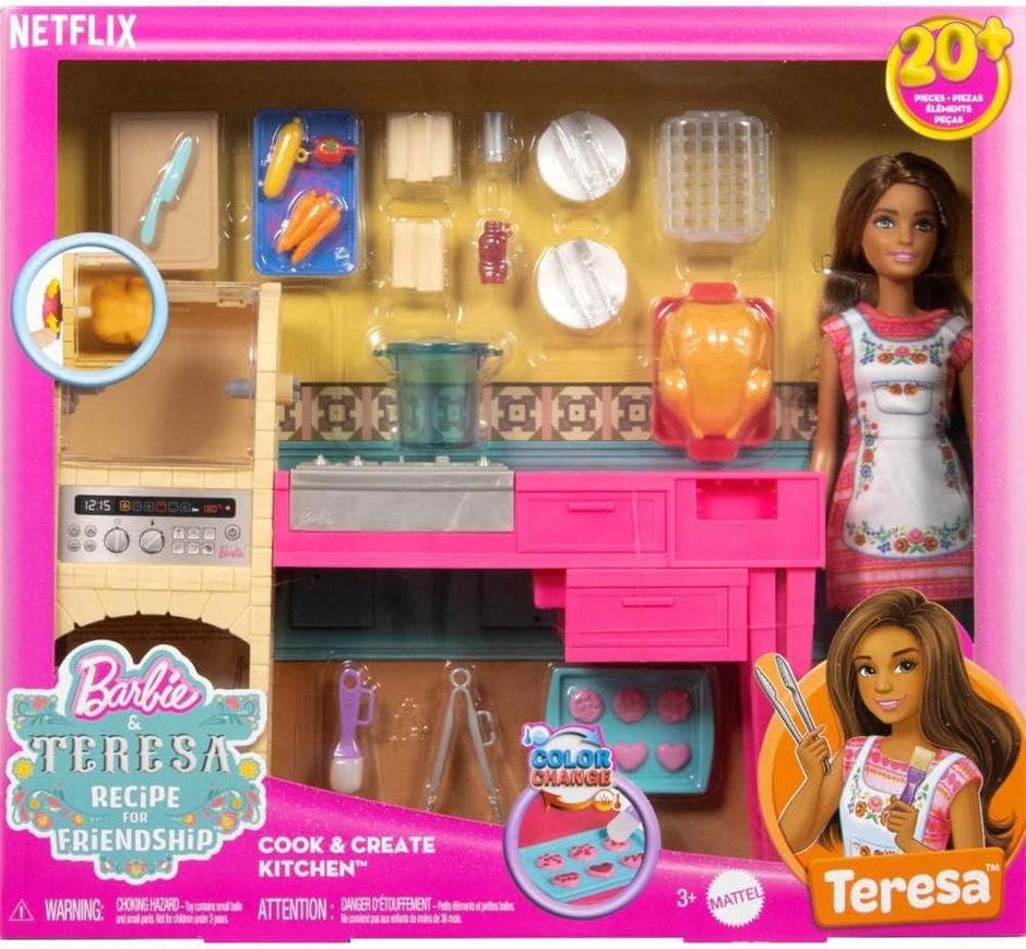 2 X BARBIE AND TERESA Recipe for Friendship Teresa Fashion Doll & Kitchen P