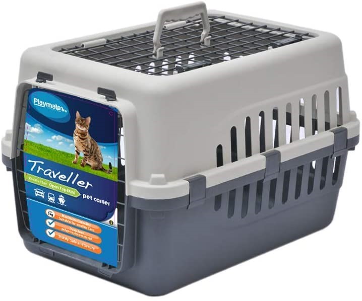 PLAYMATE Pet Carrier, Dimensions: 50 x 35 x 32cm. NB: Missing 2x Lid Clips.