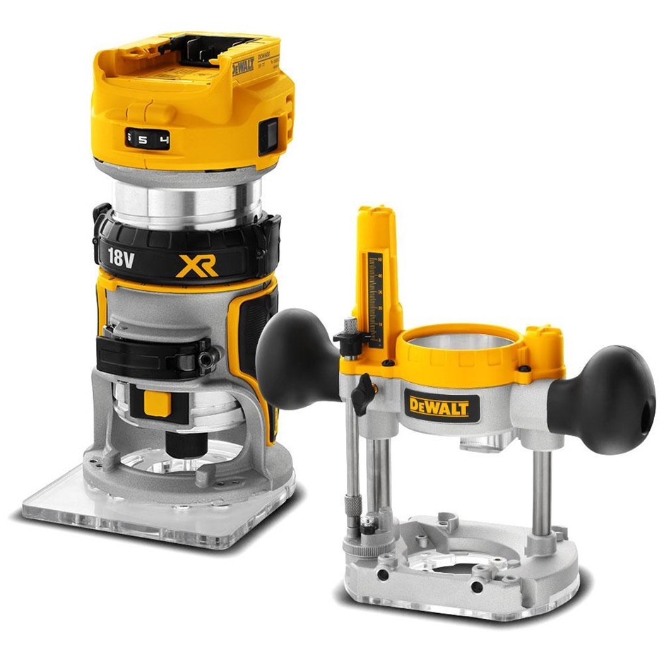 DeWALT 18V XR Li-ion Cordless Brushless 6.35mm (1/4") Laminate Trimmer Rout