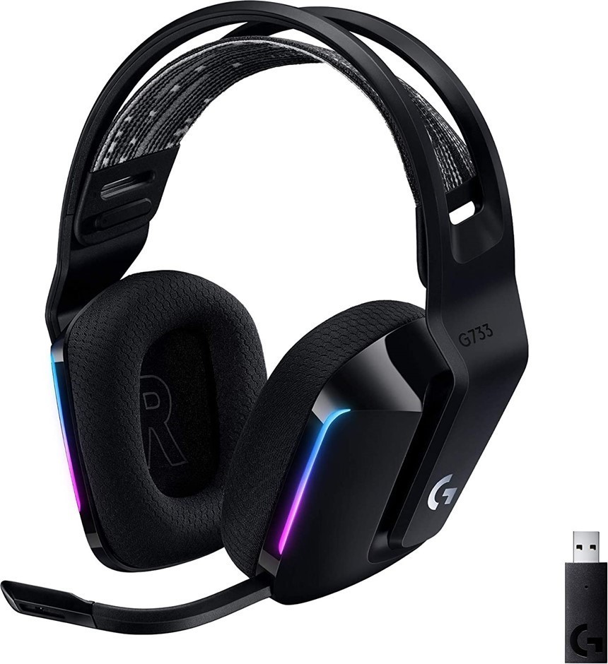 LOGITECH G G733 Lightspeed Wireless RGB Gaming Headset, Black. NB: Used, Mi