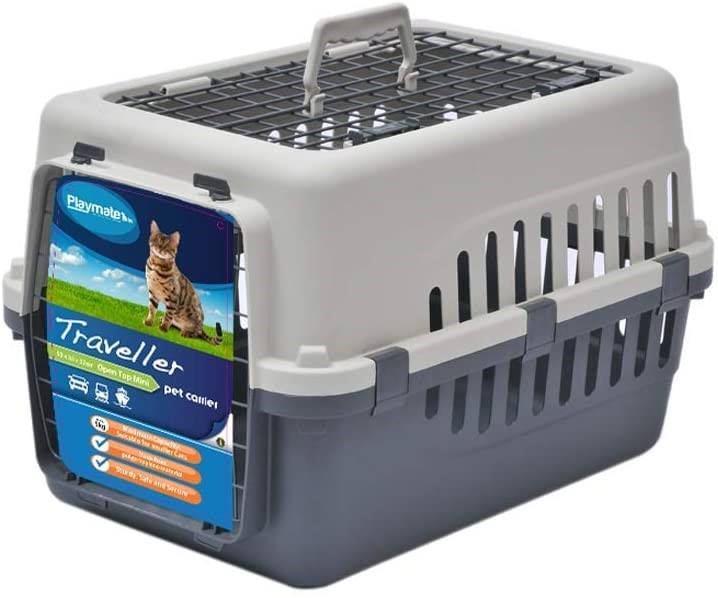 PLAYMATE Pet Carrier, Dimensions: 50 x 35 x 32cm. NB: Missing 2x Lid Clips.