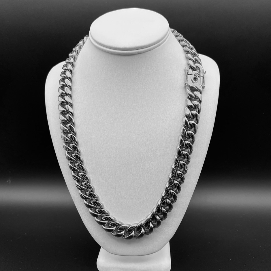 Silver-Filled Cuban Curb Chain Necklace, 16MM Wide - 60.9cm