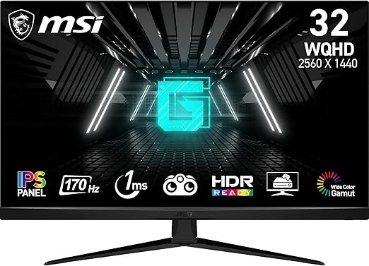 MSI G321Q 32 Inch WQHD Gaming Monitor - 2560 x 1440 Ultra IPS Panel, 170 Hz