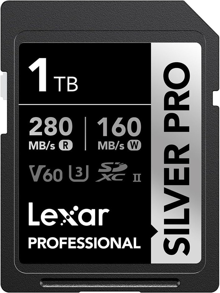 LEXAR Silver PRO SD Card 1TB, UHS-II SD Memory Card, V60, U3, C10, up to 28
