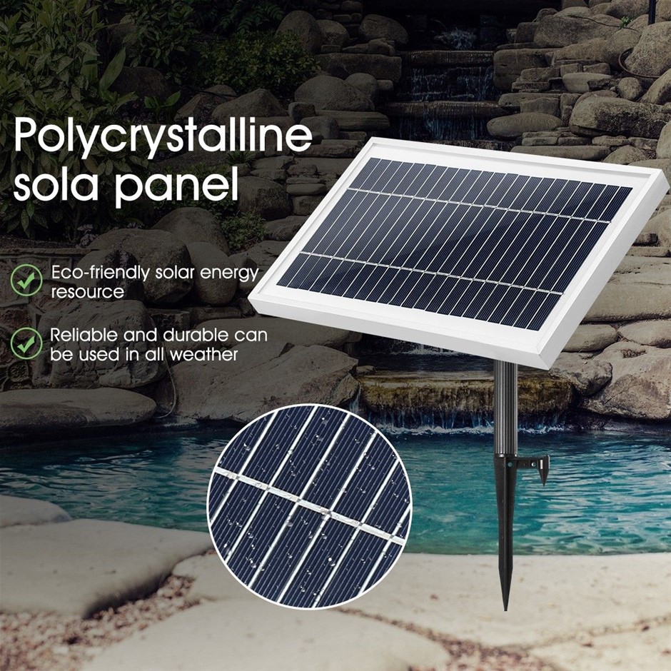 10W Solar Powered Fountain Water Pump for Outdoor Garden Pond Pool