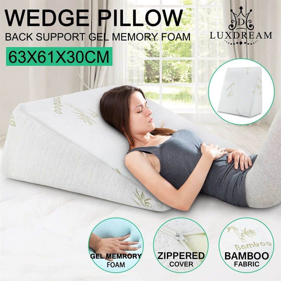 Luxdream Cooling Gel Memory Foam Wedge Pillow Back Support Cushion