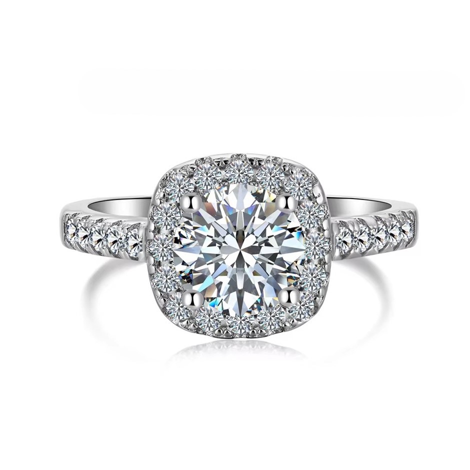 1.59ct Round Lab Created Moissanite 925 Sterling Silver Ring - Size 7