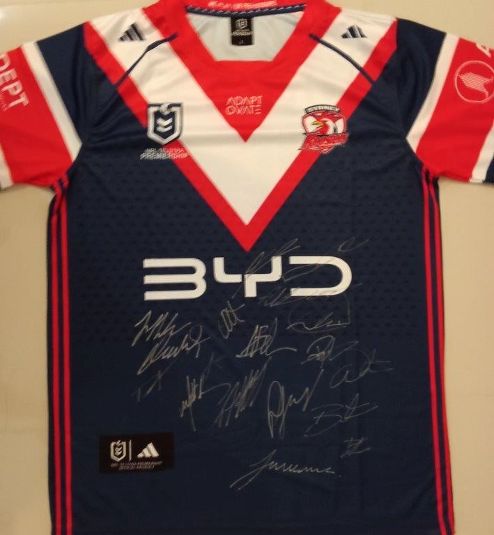 SYDNEY ROOSTERS 2026 SQUAD SIGNED JERSEY