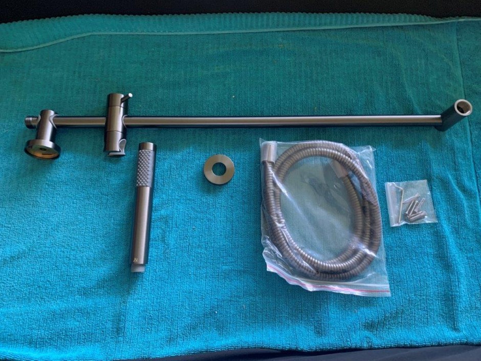 1 x Johnson Suisse Venezia Rail Shower, Gun Metal Finish (Unused)