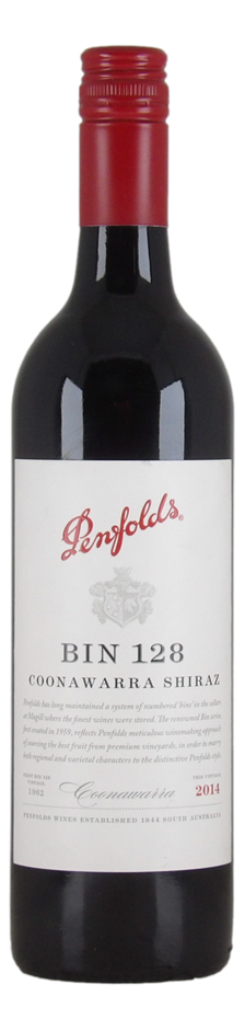 Penfolds Bin 128 Shiraz 2014 (1x 750mL), Coonawarra, SA.