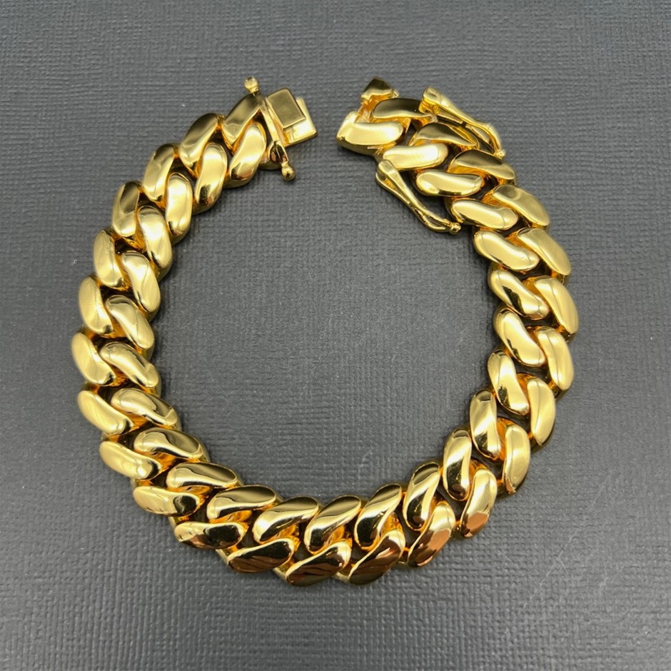 18K Gold-Filled Cuban Chain Bracelet, 15MM Wide - 20.3cm