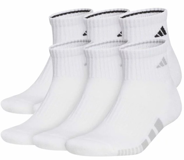 Adidas Men's Crew Socks White/Black/Grey AU Size 6-12