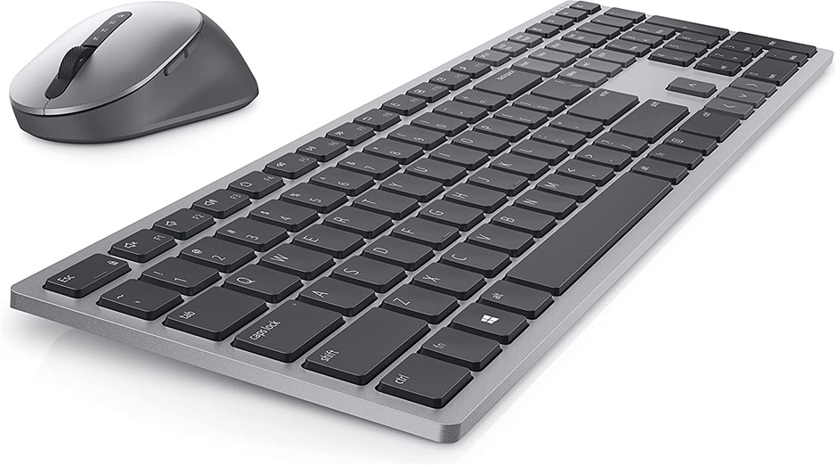 DELL Premier Multi-Device Wireless Keyboard and Mouse, Grey, KM7321W.