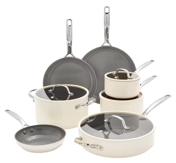 Greenpan Eras Ceramic Non Stick Cookware 7 Piece Set NB: not in original pa