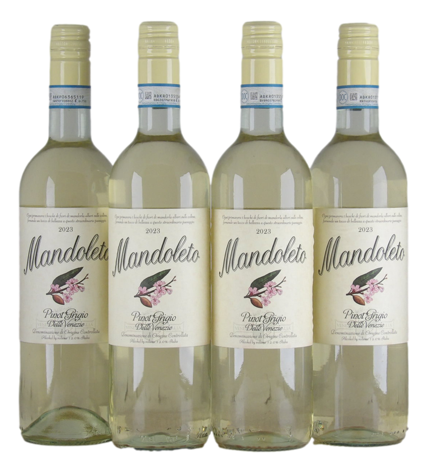 Mandoleto Pinot Grigio 2023 (4x 750mL), Italy.