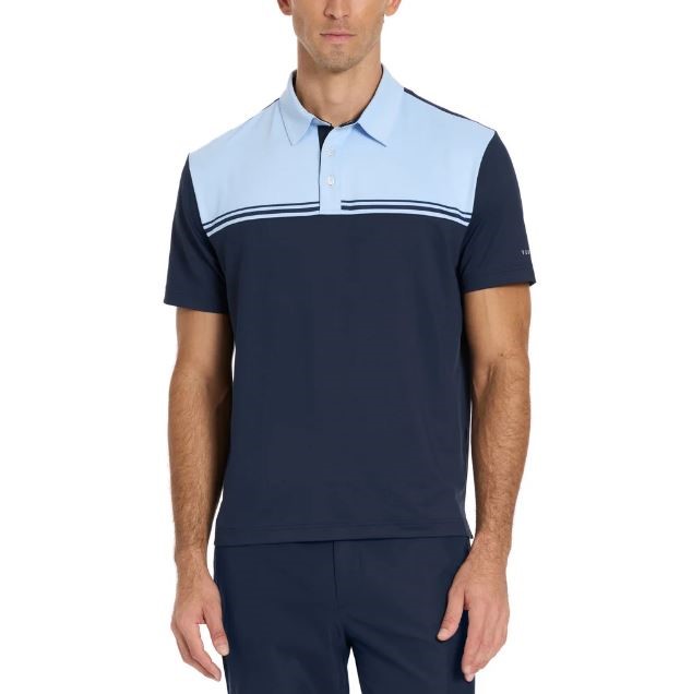 TED BAKER Men's Golf Polo, Size L, Wicking & Quick Dry, Blue. NB: may have