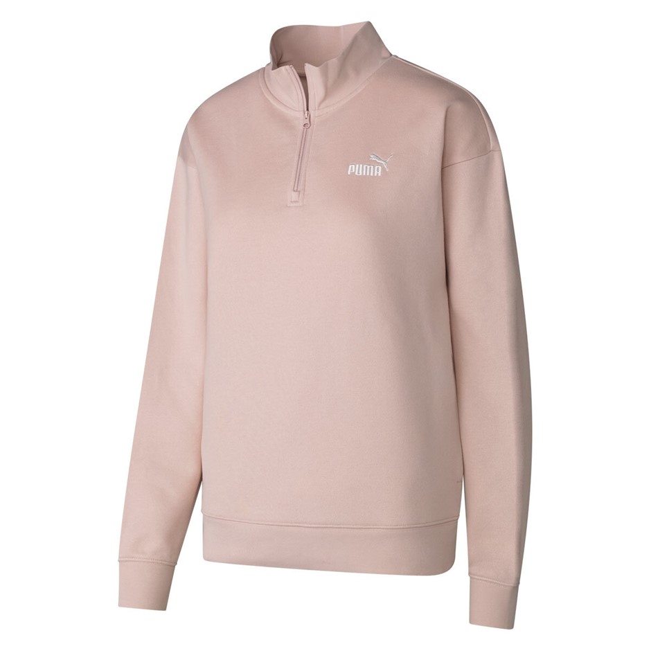 PUMA Women's ESS No.1 Logo Fleece Half-Zip, Size L, Rose Quartz (92), 13559