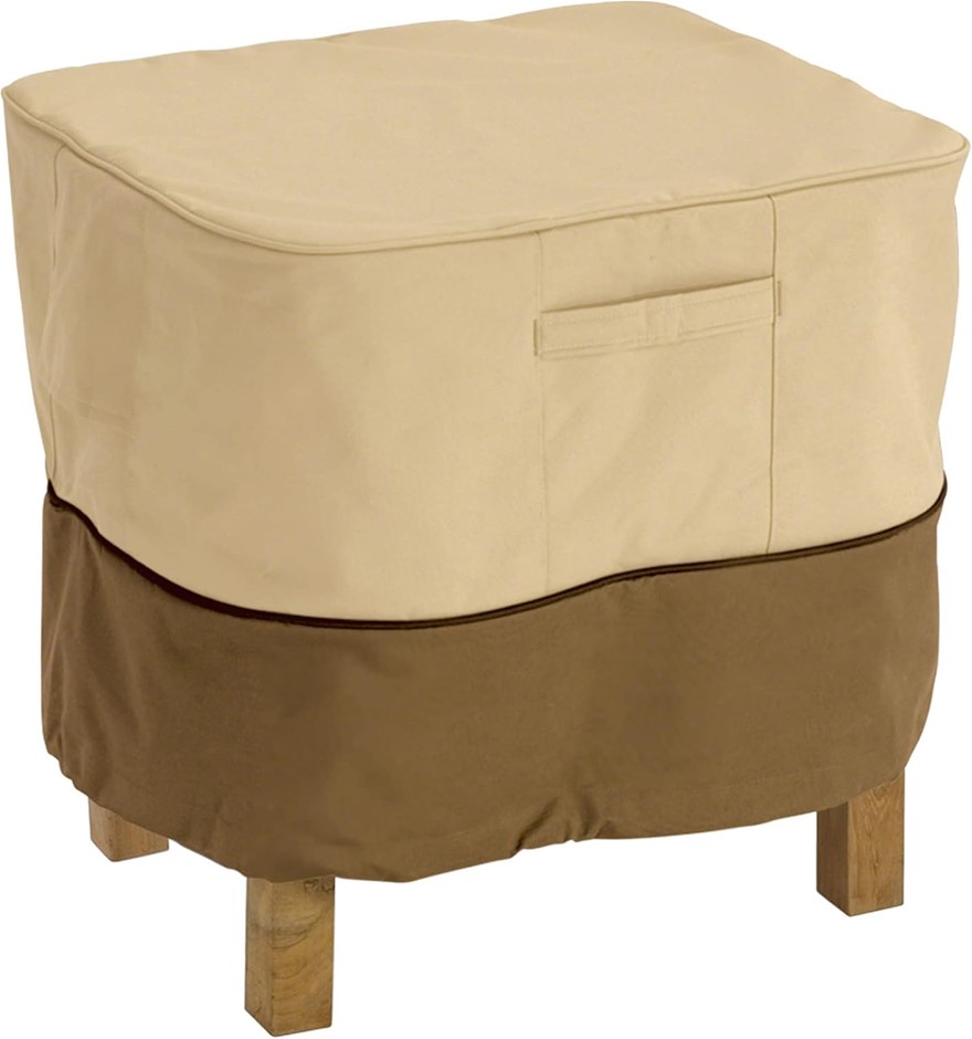 CLASSIC ACCESSORIES Veranda Water-Resistant 26 Inch Square Patio Ottoman/Si