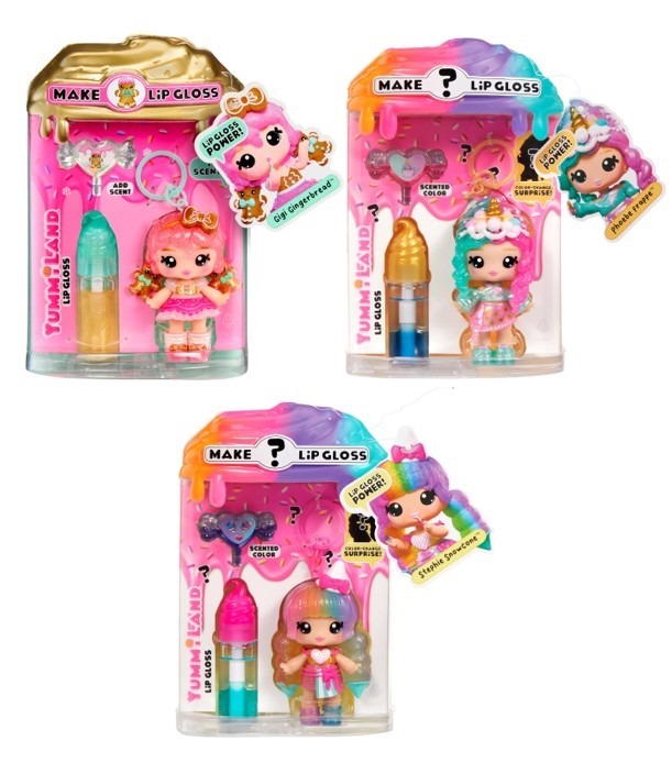 3 Pack of Yummiland Lip Gloss Doll