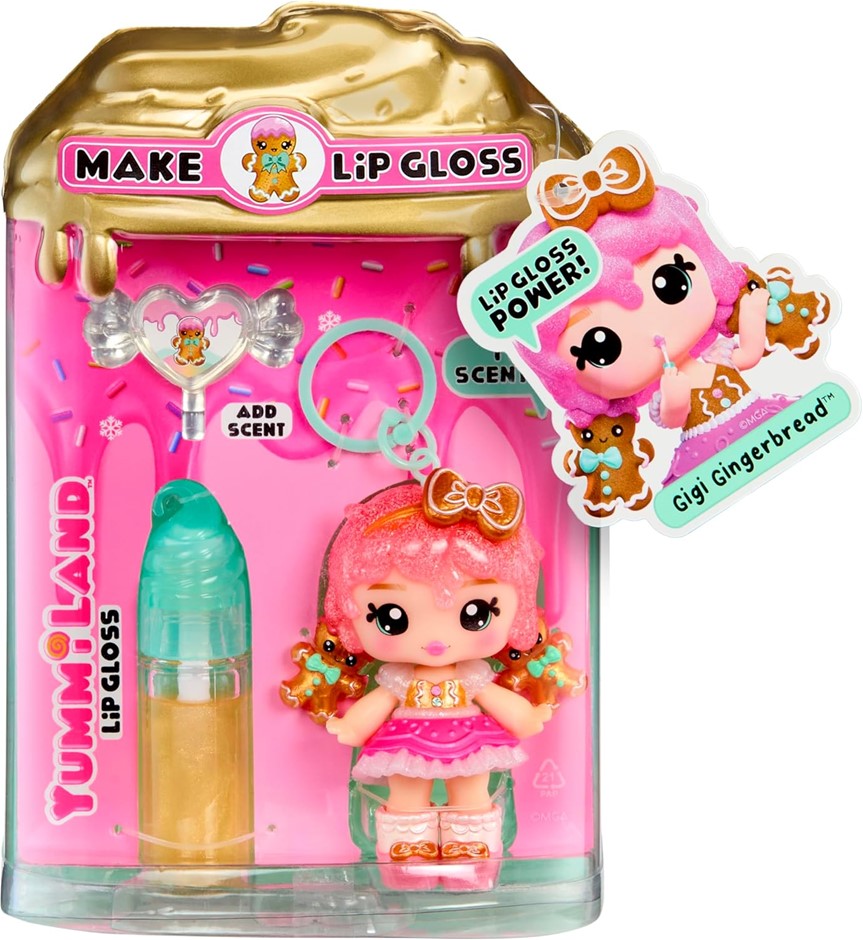4 X Yummiland x Holiday Lip Gloss Doll - Gigi Gingerbread