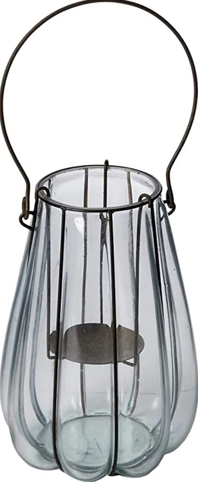 2 X DARLIN Decorative Lantern Hurricane, Clear/Black, Item Dimensions 30 x