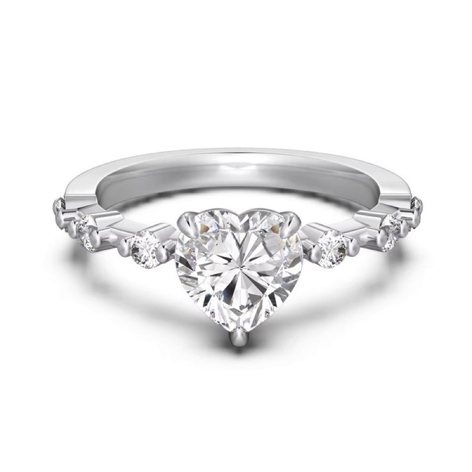1.25ct Heart Cut Cubic Zirconia 925 Sterling Silver Ring - Size 6