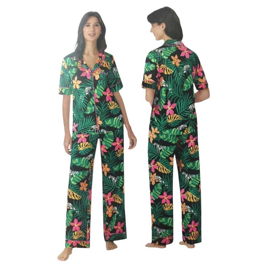 ROOM SERVICE Women's 2pc Notch Collar PJ Set, Size L, Amazon. Buyers Note