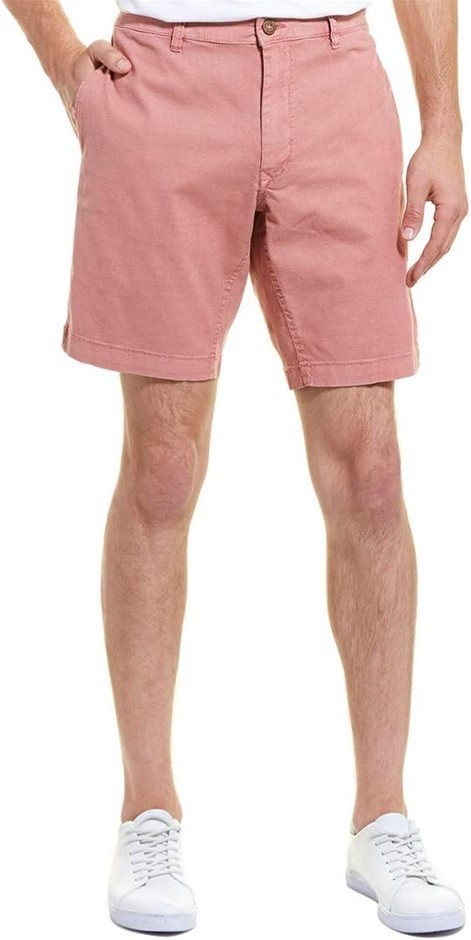 TAILOR VINTAGE Men's 9" Greenwich Shorts, Size 32, 52%Linen/45%Cotton, Fade
