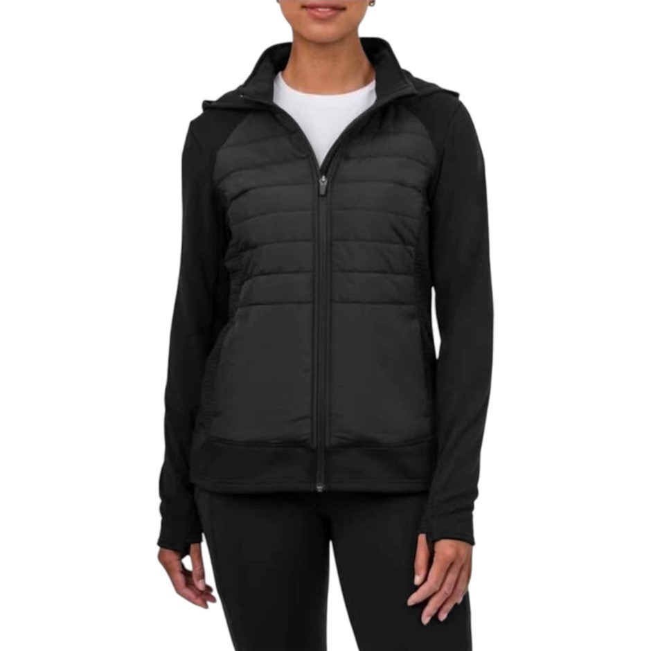 TUFF Women's Hybrid Fleece-Lined Running Jacket, Size S, Black. Buyers Not