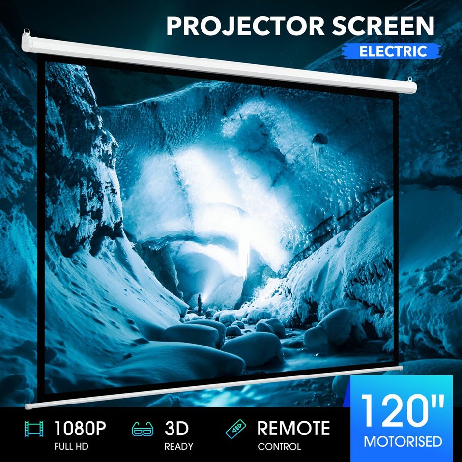 120 Inch Motorised Electric Projector Screen Ceiling Wall Mounted