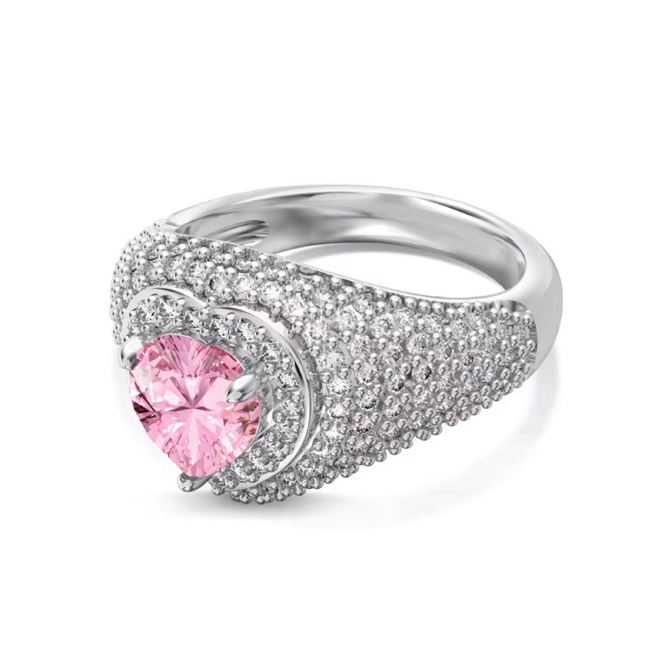 0.75ct Heart 5A Cubic Zirconia 925 Sterling Silver Ring - Size 7