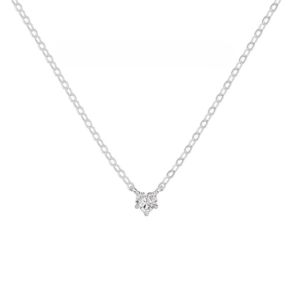 0.30ct Heart Lab Created Moissanite 925 Silver Pendant Necklace
