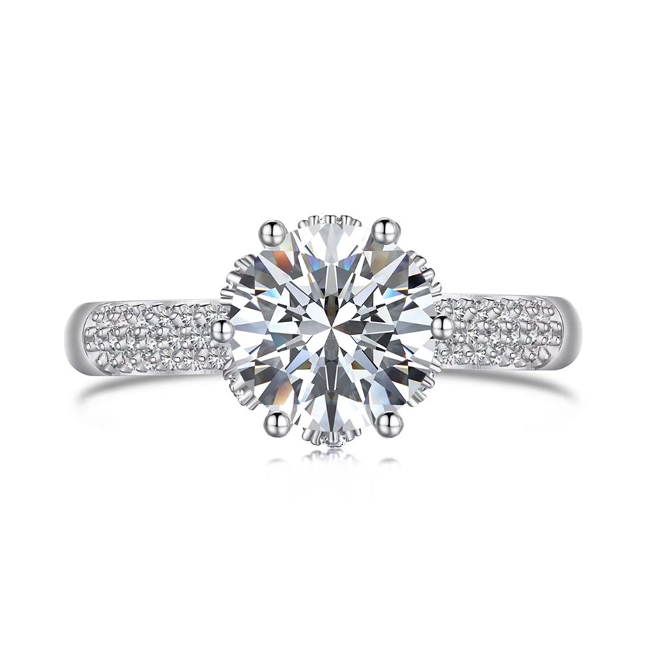 2.0ct Round Lab Created Moissanite 925 Sterling Silver Ring - Size 9