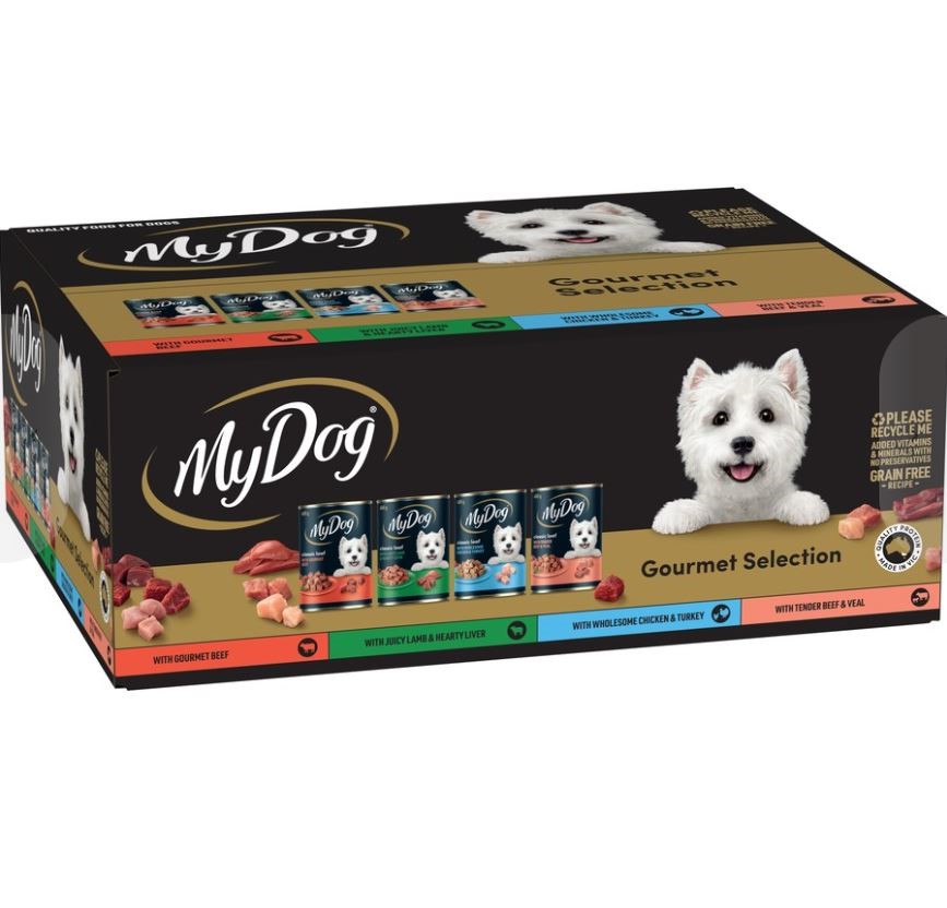 10 Cans x MY DOG Gourmet Selection, 400g.