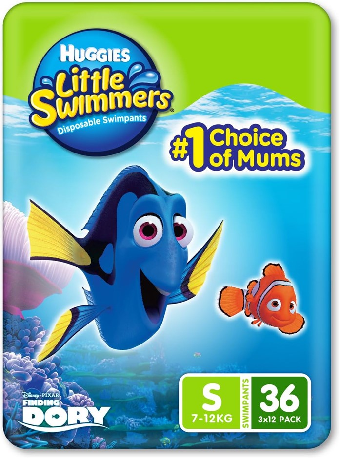 HUGGIES Little Swimmers Swim Nappy Small (7-12kg), 36 Pieces.