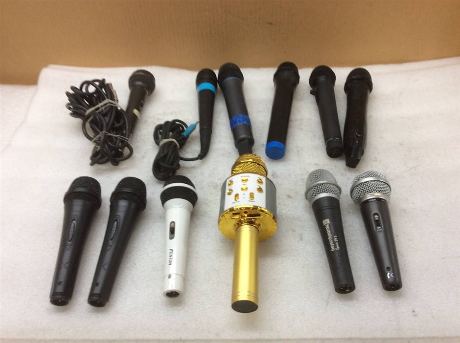 Mixed Brand Wireless Microphones (Lot Of 12)