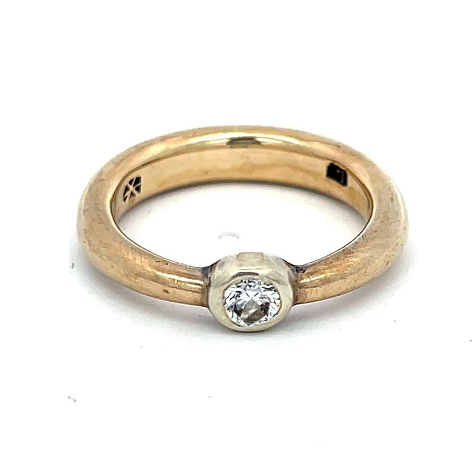 9ct Yellow Gold Diamond Solitaire Ring