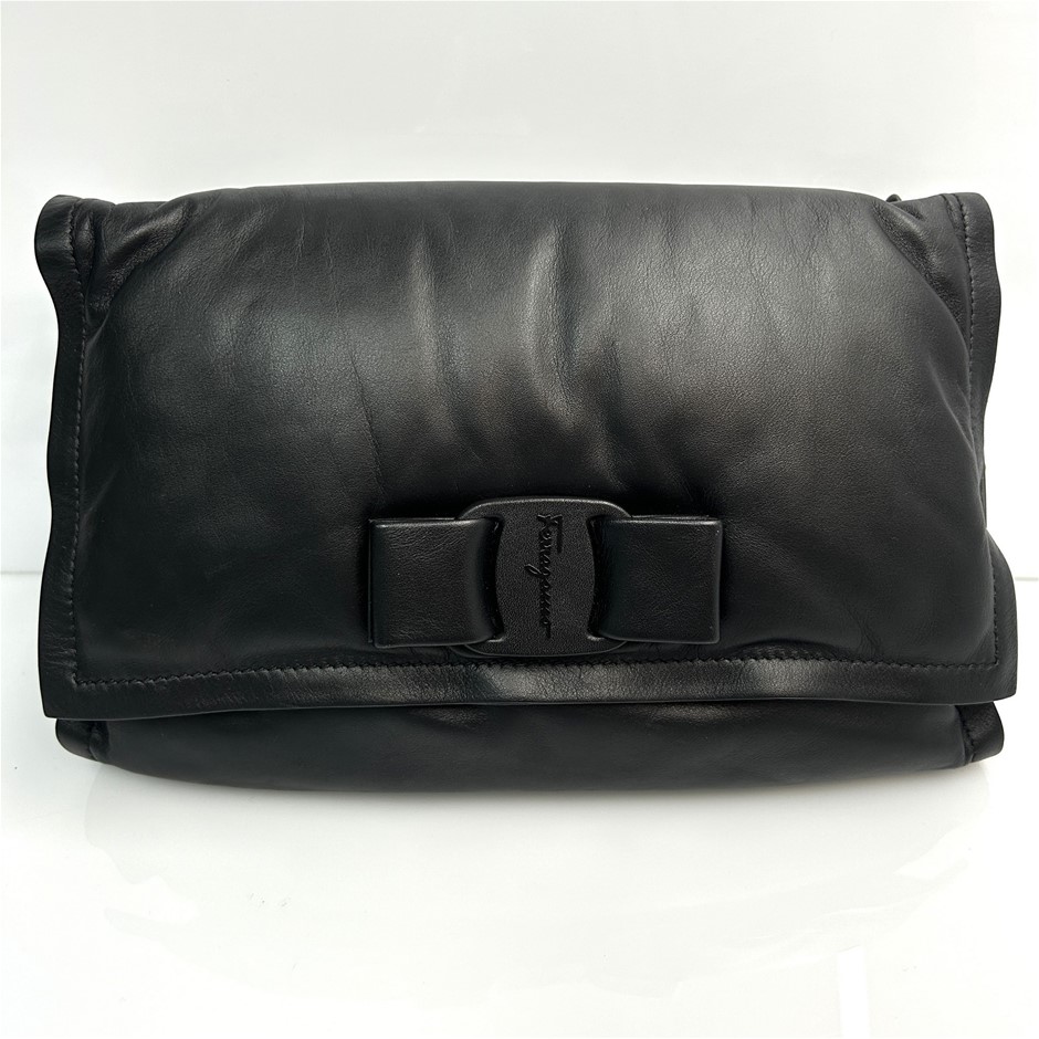 Salvatore Ferragamo Vara Bow Black Leather Shoulder Bag