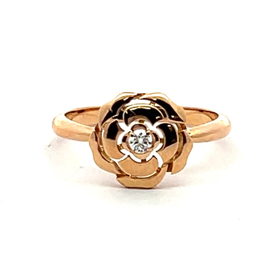 18Ct Rose Gold Chanel Camélia Diamond Ring