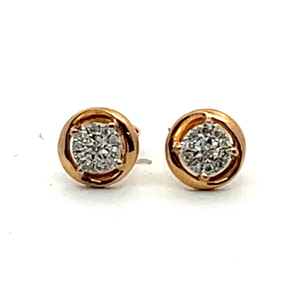 9ct Yellow Gold Diamond Stud Earrings