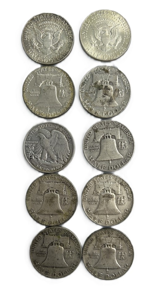 Mixed Lot Of United States Silver Half Dollar Coins