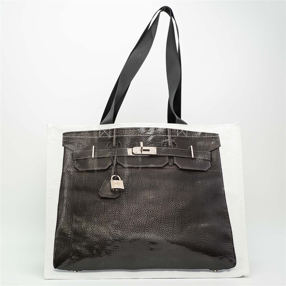 Luxury Style Black Reusable Shopping Tote Bag
