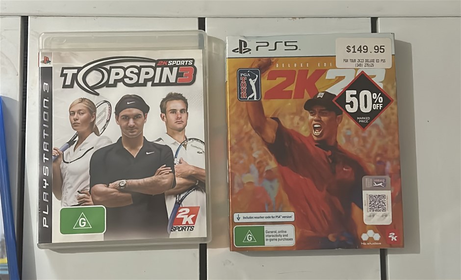 1x PS5 PGA Tour 2K23 Deluxe Ed, 1x PS3 Topspin 3
