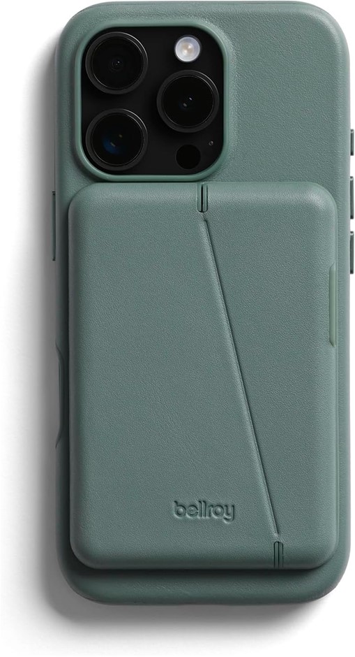 Bellroy Mod Case + Wallet, Compatible with iPhone 16 Pro - Agave | Slim lea