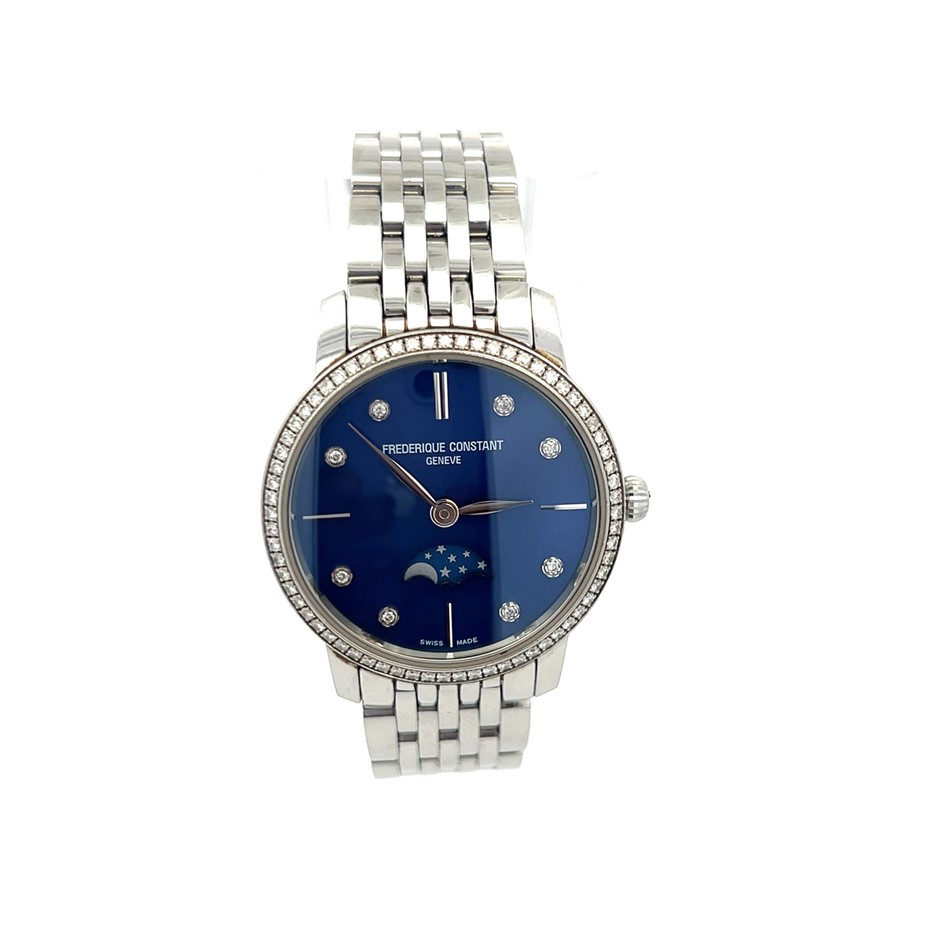 Frederique Constant Slimline Moonphase Diamond Watch.