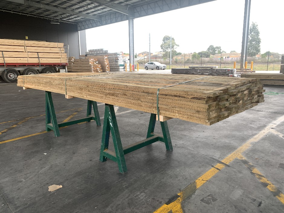 63 x Treated Pine Sawn 150mm x 25mm Plinth 4.8m