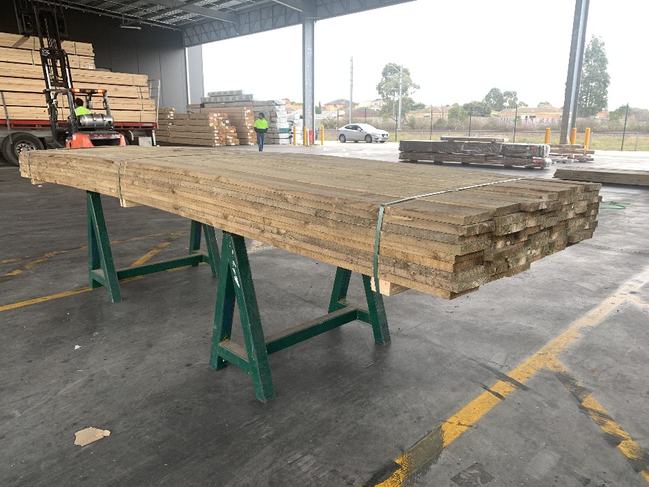63 x Treated Pine Sawn 150mm x25mm Plinth 4.8m