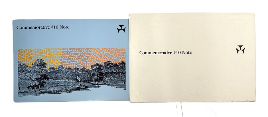 Commemorative Australian $10 Polymer Note Presentation Folder comprising
