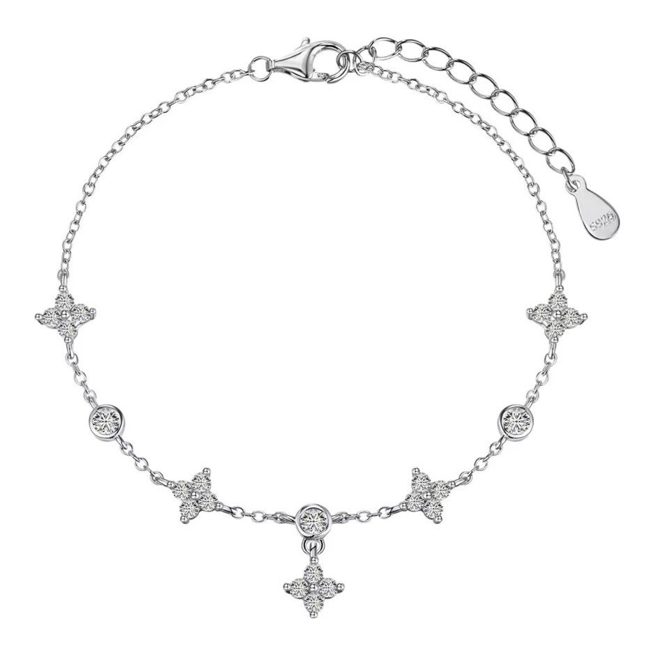 Dainty 5A Cubic Zirconia 925 Silver Tennis Bracelet